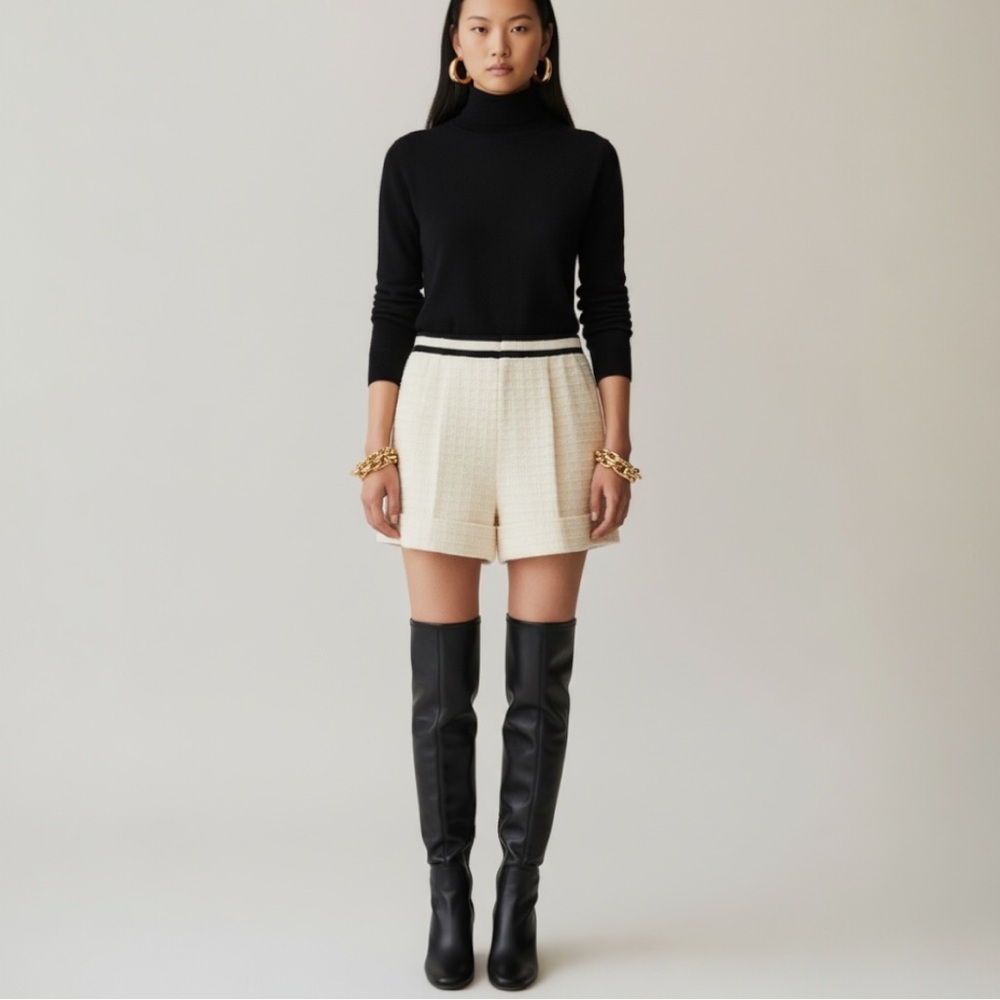 GUCCI NWT Cosmogonie white tweed Shorts